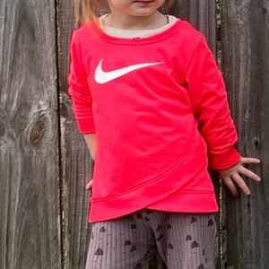 Nike swoosh dri fit toddler 2t hot pink sweatshirt
